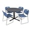 Cain Cain Round Table & Chair Set, Wood, Metal, Polypropylene Top, Grey TB48RNDGY44BE - alternate 1